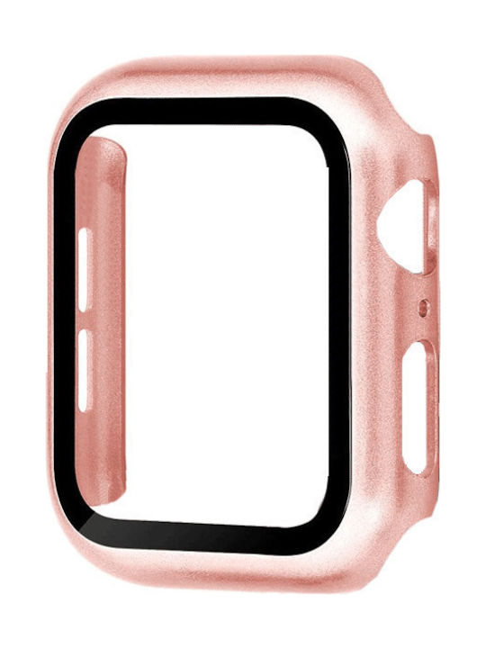 Tempered Glass Case Apple watch 44mm Pink-Gold