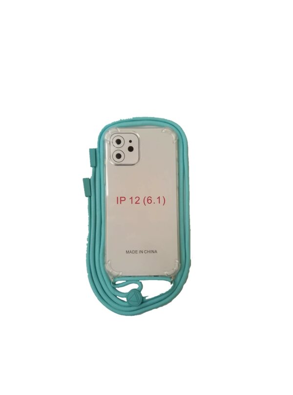 OEM Θήκη Σιλικόνης TPU με Λουράκι Λαιμού για Apple iPhone 12 / 12 Pro 6.1 - Διάφανη