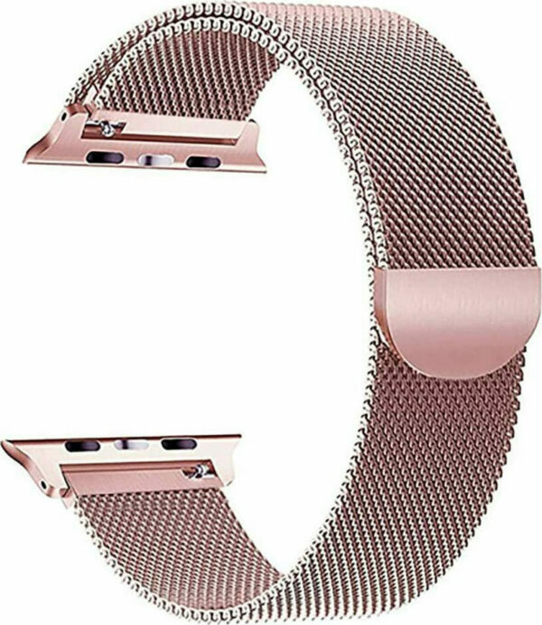 Μεταλλικό Band Λουράκι OEM για (Apple Watch 42/44/45mm ) – Ροζ/Χρυσό - Image 1