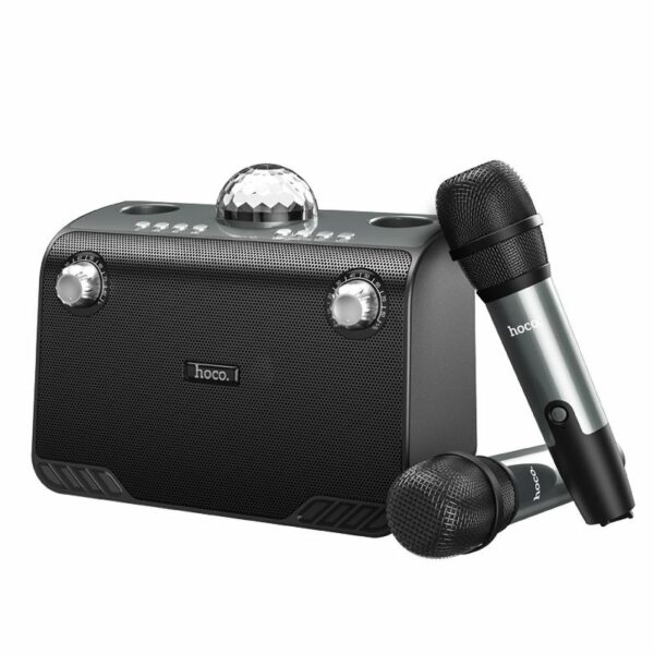 HOCO BS41 Σύστημα Karaoke με Ασύρματα Μικρόφωνα Disco Lamp (black)