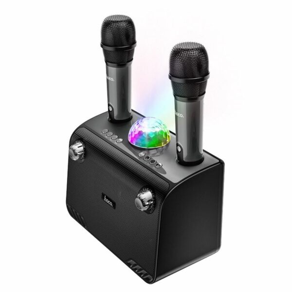 HOCO BS41 Σύστημα Karaoke με Ασύρματα Μικρόφωνα Disco Lamp (black)
