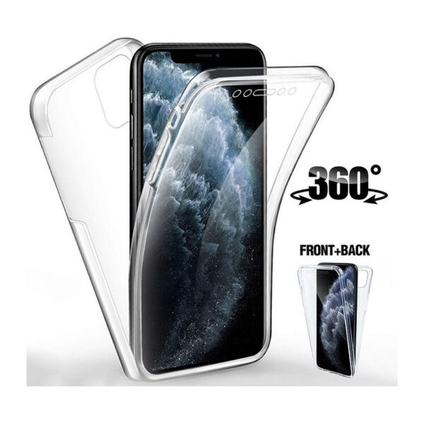 OEM iPhone 13 Pro Max 360 Degree Full Body TPU Silicone Case Transparent With Hard Back Cover