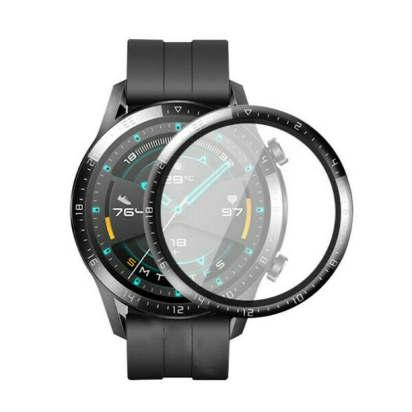 Full Face Tempered Glass Huawei Watch GT2 46MM Χρώμα: Μαύρο