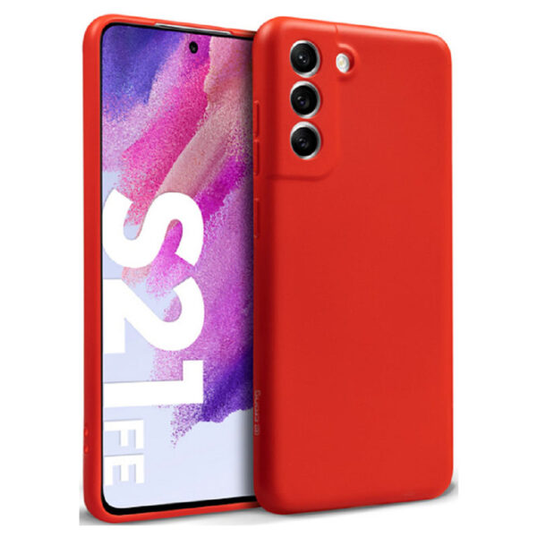 OEM Θήκη Σιλικόνης Matt Για Samsung Galaxy S21 FE - Κόκκινο