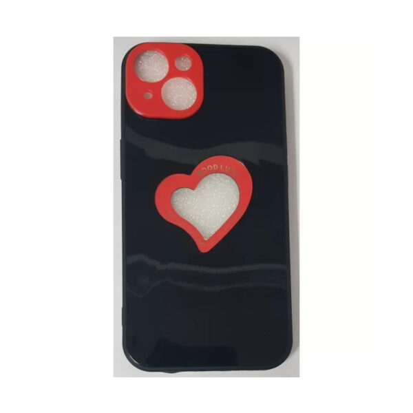 OEM Soft Case Gel TPU Cover 2.0mm Good Luck Καρδιά για Apple iPhone 13 - Μαύρο