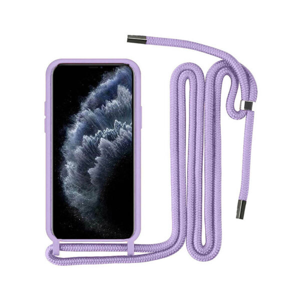 Θήκη Σιλικόνης Back Cover Με Λουράκι για Apple iPhone 13 Pro Max - Λιλά