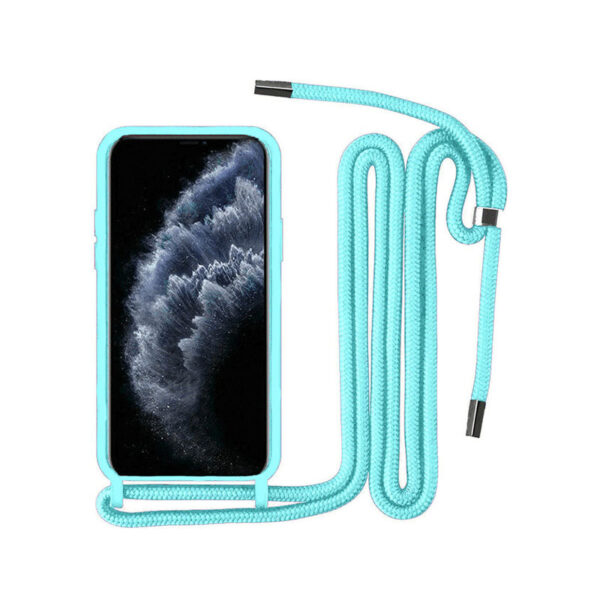Θήκη Σιλικόνης Back Cover Με Λουράκι για Apple iPhone 11 Pro - Γαλάζιο
