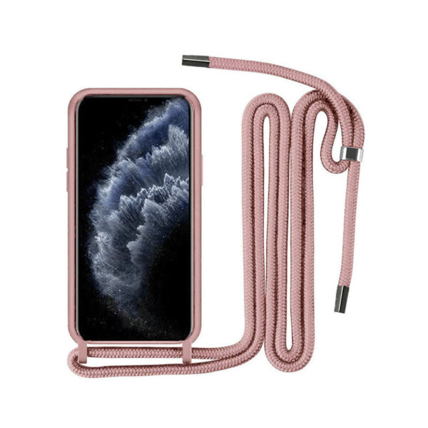 Θήκη Σιλικόνης Back Cover Με Λουράκι για Samsung Galaxy A02S/A03S - Ροζ
