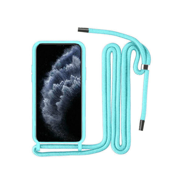 Θήκη Σιλικόνης Back Cover Με Λουράκι για Apple iPhone 13 - Γαλάζιο