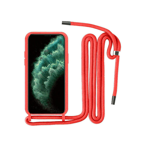 Θήκη Σιλικόνης Back Cover Με Λουράκι για Samsung Galaxy A32 4G - Κόκκινο