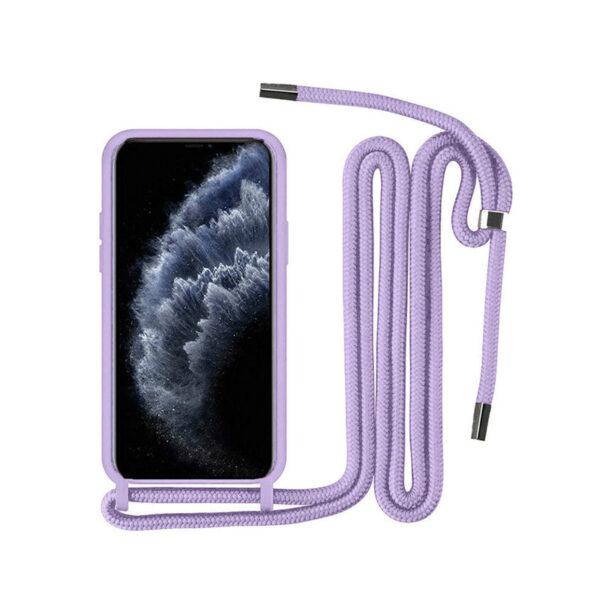 Θήκη Σιλικόνης Back Cover Με Λουράκι για Apple iPhone 11 Pro - Λιλά
