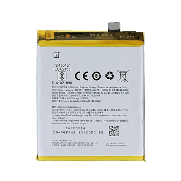 Μπαταρία Συμβατή με BLP657 για OnePlus 6 -3300mAh