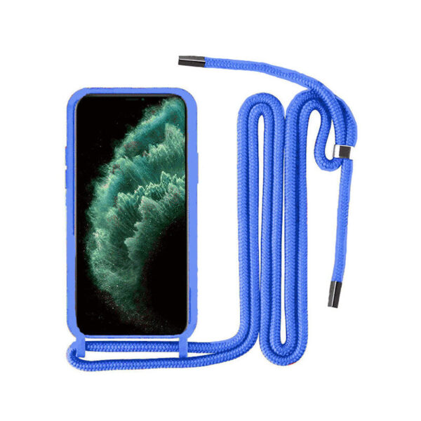 Θήκη Back Cover Σιλικόνης με Λουράκι για Apple iPhone 11 Pro – Μπλε