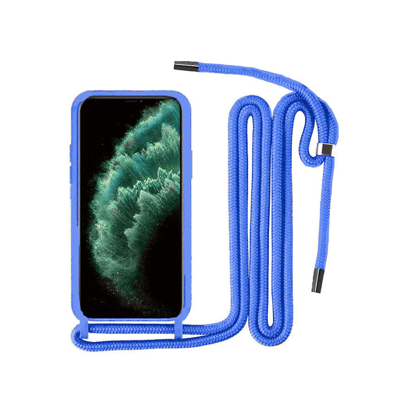 Θήκη Back Cover Σιλικόνης με Λουράκι για Apple iPhone 13 Pro – Μπλε - Image 1