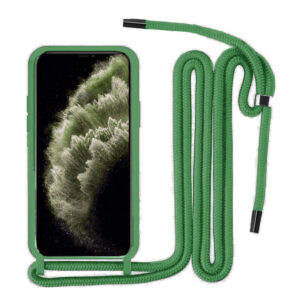 Θήκη Back Cover Σιλικόνης με Λουράκι για Apple iPhone 11 – Σκούρο Πράσινο