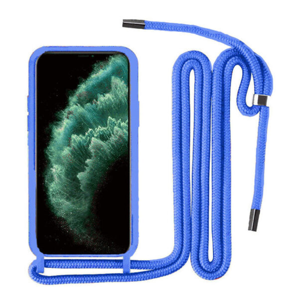 Θήκη Back Cover Σιλικόνης με Λουράκι για Apple iPhone 13 Pro Max – Μπλε