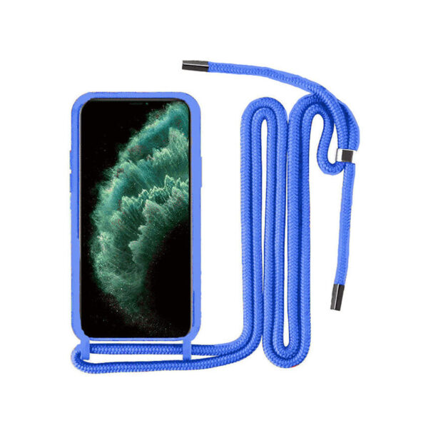Θήκη Σιλικόνης Back Cover με Λουράκι για Samsung Galaxy A22 4G A225F - Μπλε