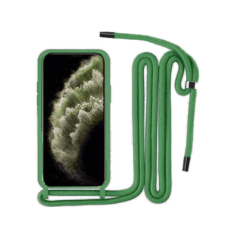 Θήκη Σιλικόνης Back Cover με Λουράκι για Samsung Galaxy A22 4G A225F - Σκούρο Πράσινο - Image 1