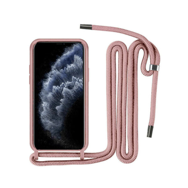 Θήκη Σιλικόνης Back Cover με Λουράκι για Xiaomi Redmi 10C - Ροζ - Image 1
