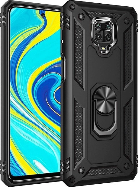 Θήκη Motomo Tough Armor With Ring για Xiaomi Redmi Note 9 Pro - Μαύρο