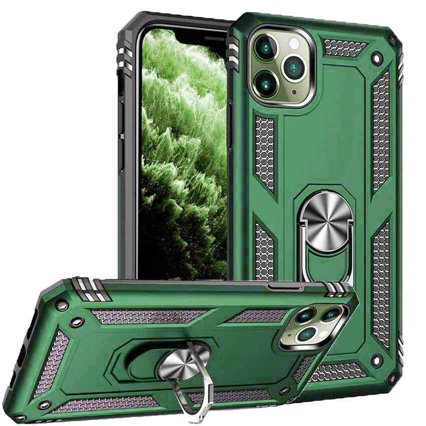 Θήκη Motomo Tough Armor With Ring για Apple iPhone 12 Pro Max - Σκούρο Πράσινο - Image 1