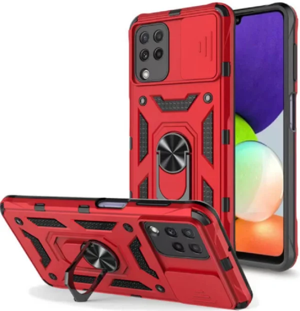 Θήκη Motomo Tough Armor With Ring για Samsung Galaxy A22 4G - Κόκκινο