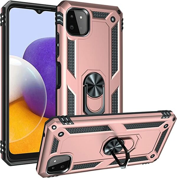 Θήκη Motomo Tough Armor With Ring για Samsung Galaxy A22 4G - Ροζ Χρυσό