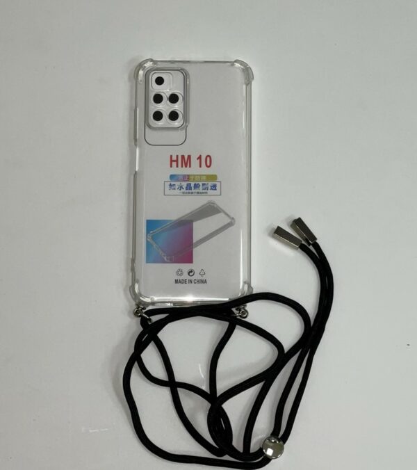 OEM Silicone Θήκη για Xiaomi Redmi 10 – Διάφανη Με Μαύρο Λουράκι