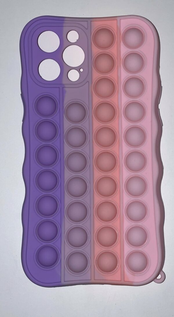 OEM Θήκη πλάτης Σιλικόνης Πολύχρωμη Fidget Multicolour with Pop it για IPHONE 12 Pro Max - Μωβ