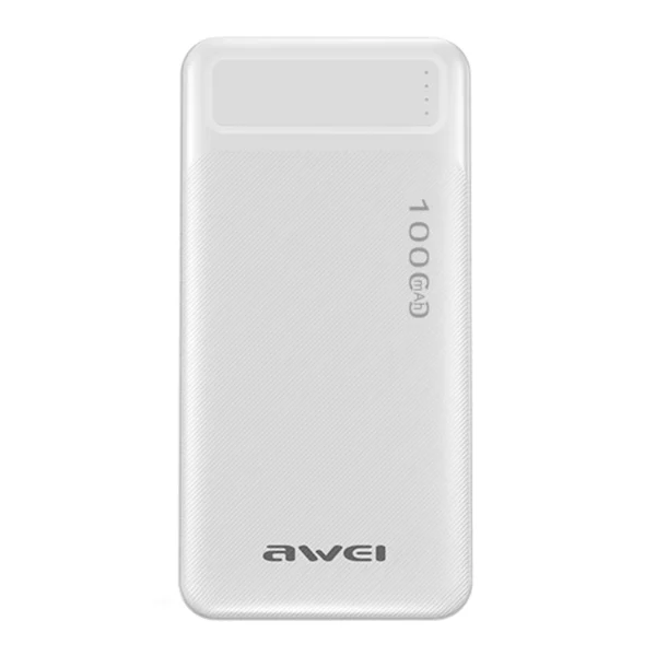 Awei P5K Power Bank 10000mAh με 2 Θύρες USB-A Χρώμα: Λευκό