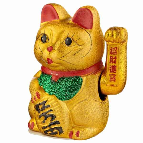 Διακοσμητική Γάτα από Κεραμικό Υλικό Maneki Neko Χρυσή 20cm