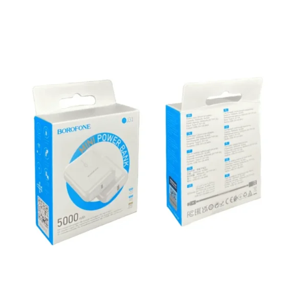 PowerBank Borofone BJ31 1xUSB / Type-C 2A 5000mAh Χρώμα: Λευκό