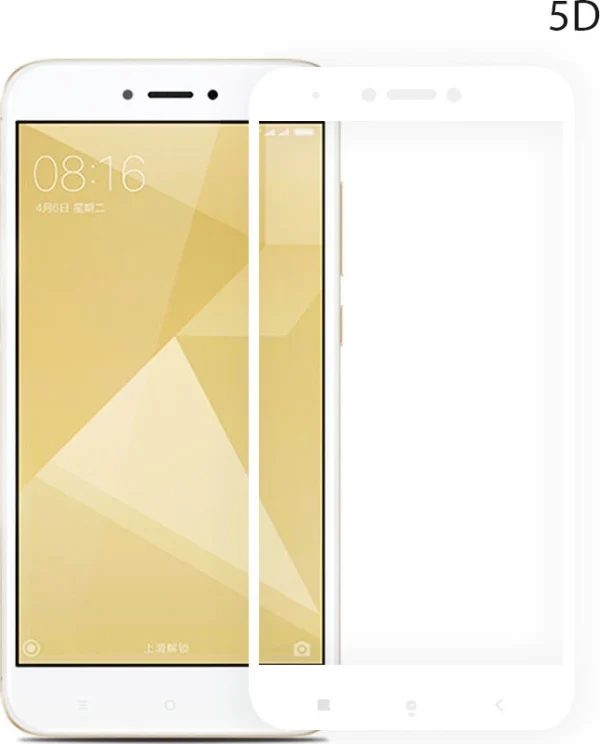 Full Cover Προστασία Οθόνης Tempered Glass 9H για Xiaomi Redmi Note 4X Χρώμα: Λευκό