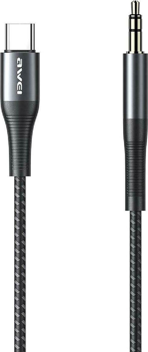 AWEI CL-116T Καλώδιο USB Type-C Σε 3.5mm , AUX 1m Χρώμα: Μαύρο