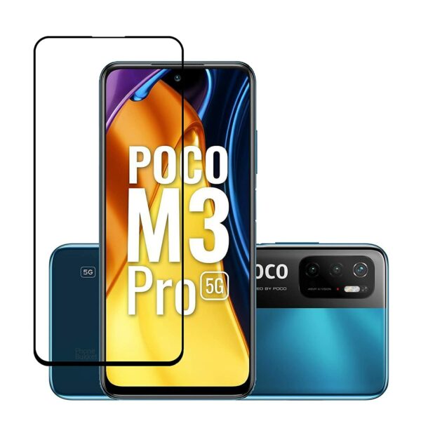 Προστασία Οθόνης Full Cover Full Glue Tempered Glass 9H για Xiaomi Poco M3 Pro 5G Χρώμα: Μαύρο