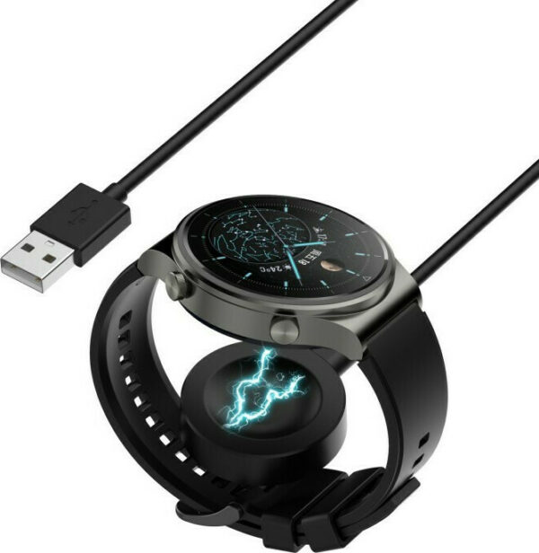Ασύρματος Φορτιστής με Kαλώδιο USB-A 1m για Huawei Watch 3/3 Pro/GT 2 Pro/GT 3 Χρώμα: Μαύρο