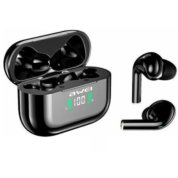 Awei T29P In-ear Bluetooth Handsfree Ακουστικά με Αντοχή στον Ιδρώτα και Θήκη Φόρτισης Μαύρα