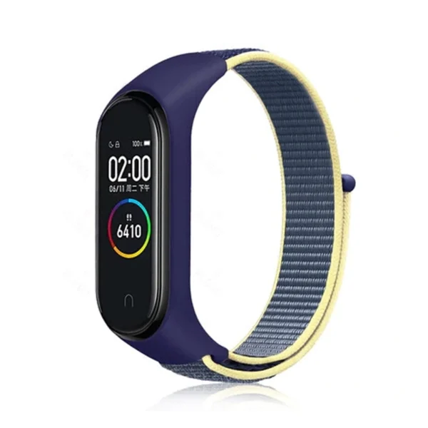 Λουράκι Υφασμάτινο για Mi Band 3/4 Χρώμα: Μπλέ Κίτρινο