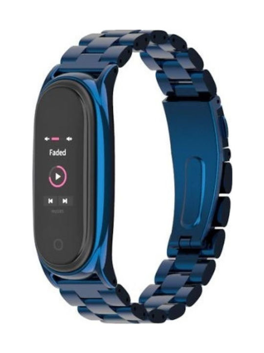 Μεταλλικό Μπρασελέ για Xiaomi Mi Band 3/4 Χρώμα: Μπλέ