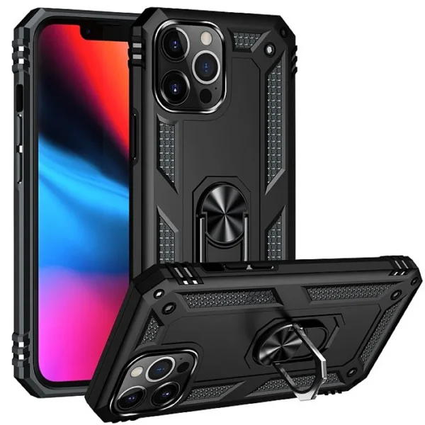 Θήκη Motomo Tough Armor With Ring για Iphone 14 Pro Χρώμα: Μαύρο