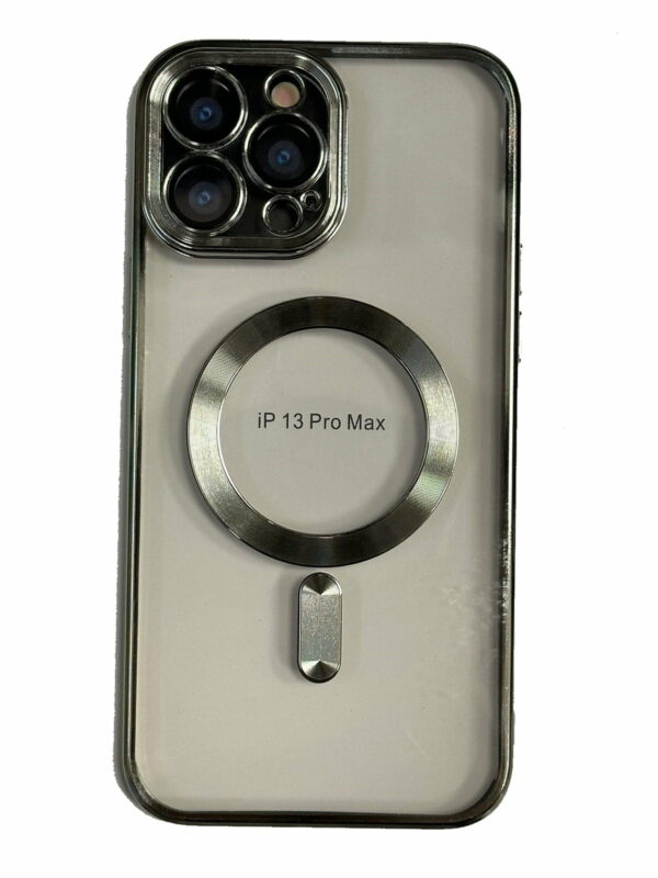 OEM Διάφανη Θήκη Σιλικόνης Back Cover με Πλαίσιο Ασημί Για Iphone 13 Pro Max