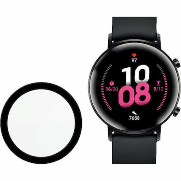 Full Face Tempered Glass Huawei Watch GT3 42MM Χρώμα: Μαύρο