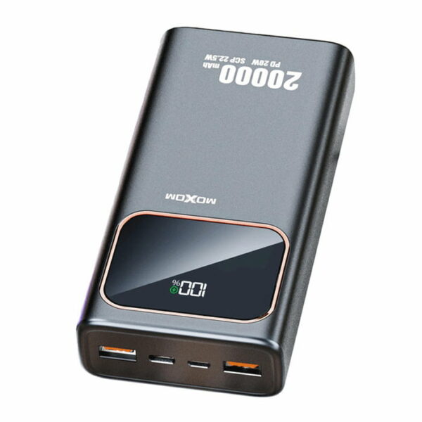 MOXOM MX-PB64 Power Bank 20000mAh 22.5W με 2 Θύρες USB-A Power Delivery / Quick Charge 4.0 Χρώμα: Μαύρο