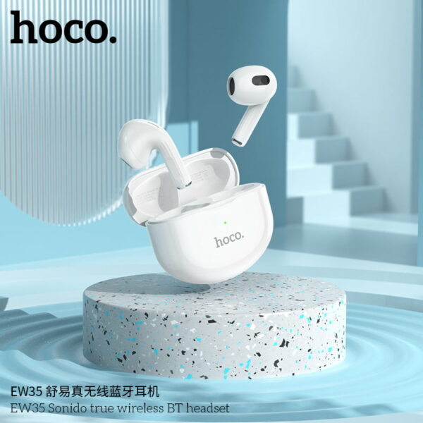 Hoco EW35 In-ear Bluetooth Handsfree Ακουστικά και Θήκη Φόρτισης Χρώμα: Λευκό