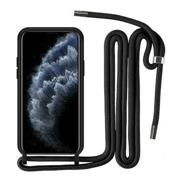 OEM Θήκη Back Cover Σιλικόνης με Λουράκι για Samsung Galaxy S23 Plus Χρώμα: Μαύρο