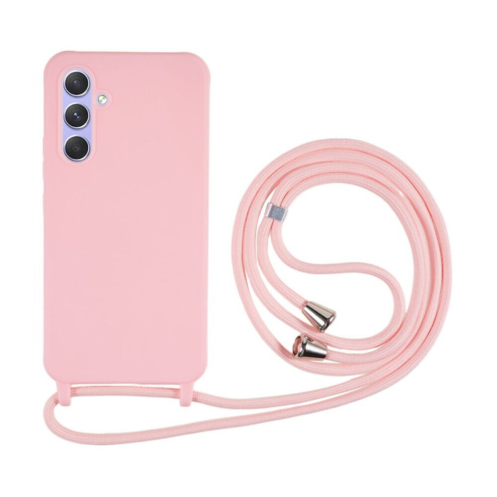 OEM Θήκη Back Cover Σιλικόνης με Λουράκι για Samsung Galaxy A34 5G A346B Χρώμα: Ρόζ