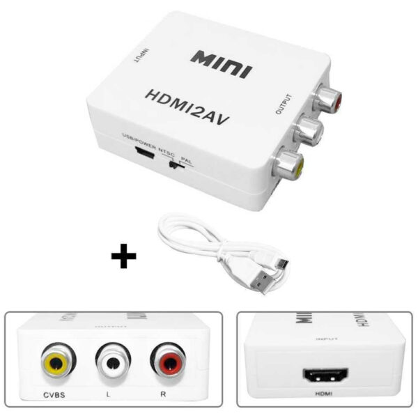 Andowl Μετατροπέας HDMI female σε RCA 2x female Λευκό (QY-V03)