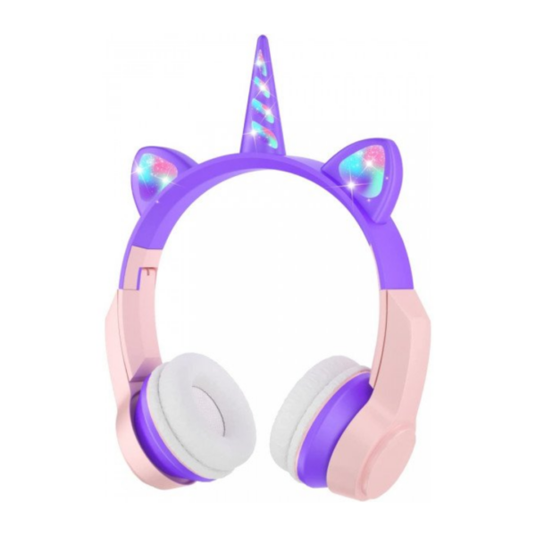 CXT-8M Unicorn Wireless Children's Headset Cat Ears Cute Headphones - Ροζ/Μωβ