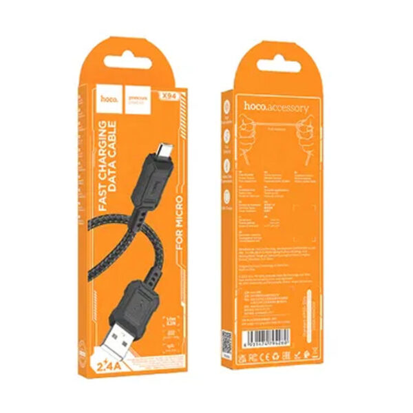 HOCO X94 Καλώδιο USB / Micro 2,4A Leader X94 Μαύρο