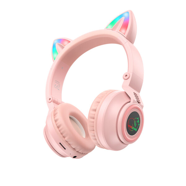 Borofone BO18 Ασύρματα Bluetooth Over Ear Ακουστικά Ροζ